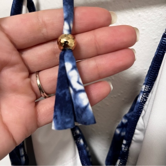 NWOT Victoria Secret Flounce Ruffle Deep Plunge Cheeky Tie Dye One Piece Suit M - Picture 10 of 14